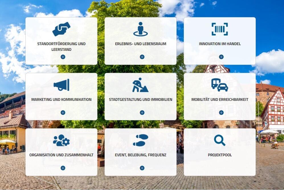 Screenshot Kategorien Homepage unsere-stadtimpulse.de