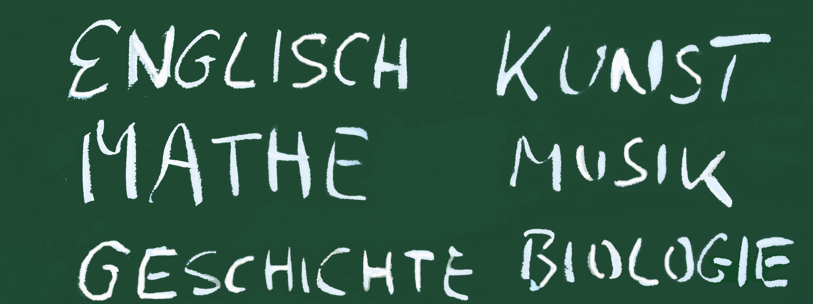 Stundenplan mit Kreide auf eine Tafel geschrieben