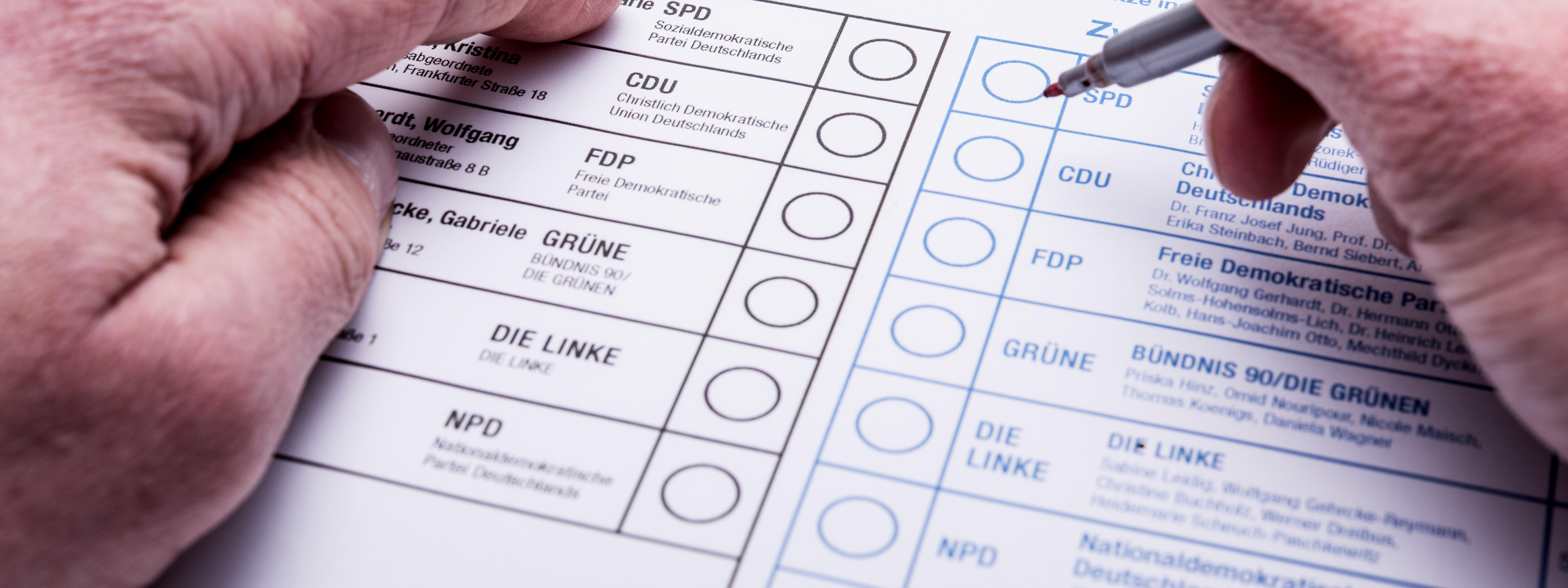 Stimmzettel zur Kommunalwahl NRW