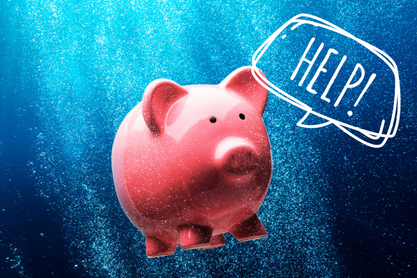 Sinkendes Sparschwein