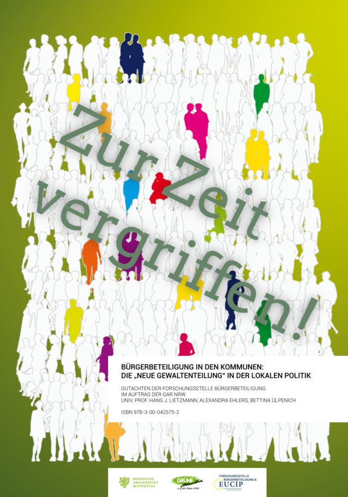 Cover mit vielen bunten Personen vor einem grünen Hintergrund